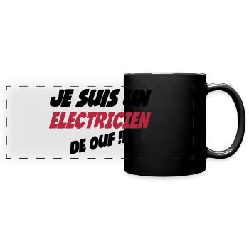 Je suis un électricien de ouf !!! 222 - Full Colour Panoramic Mug - black - Front