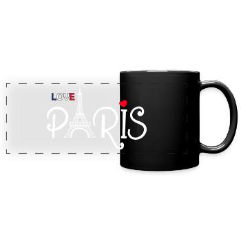 J'aime Paris - Love Paris - Full Colour Panoramic Mug - black - Front