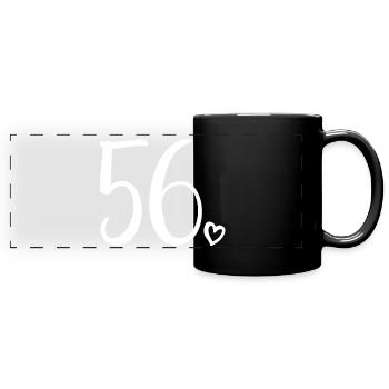 Cute Number 56, 56 Years Old, 56th Birthday Gift - Full Colour Panoramic Mug - black - Front