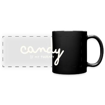 LES BONBONS SONT MA THÉRAPIE - Mug panoramique uni - noir - Devant