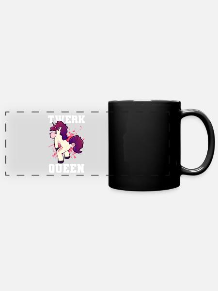 Twerk Queen - Panorama-Tasse farbig - Schwarz