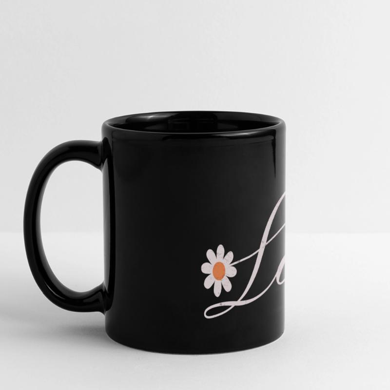 Conception de script d’amour floral Mug panoramique uni
