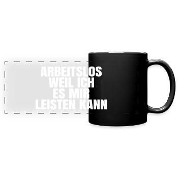 Arbeitslos arbeitsloser Jobcenter arbeitssuchend - Panorama-Tasse farbig - Schwarz - Vorne
