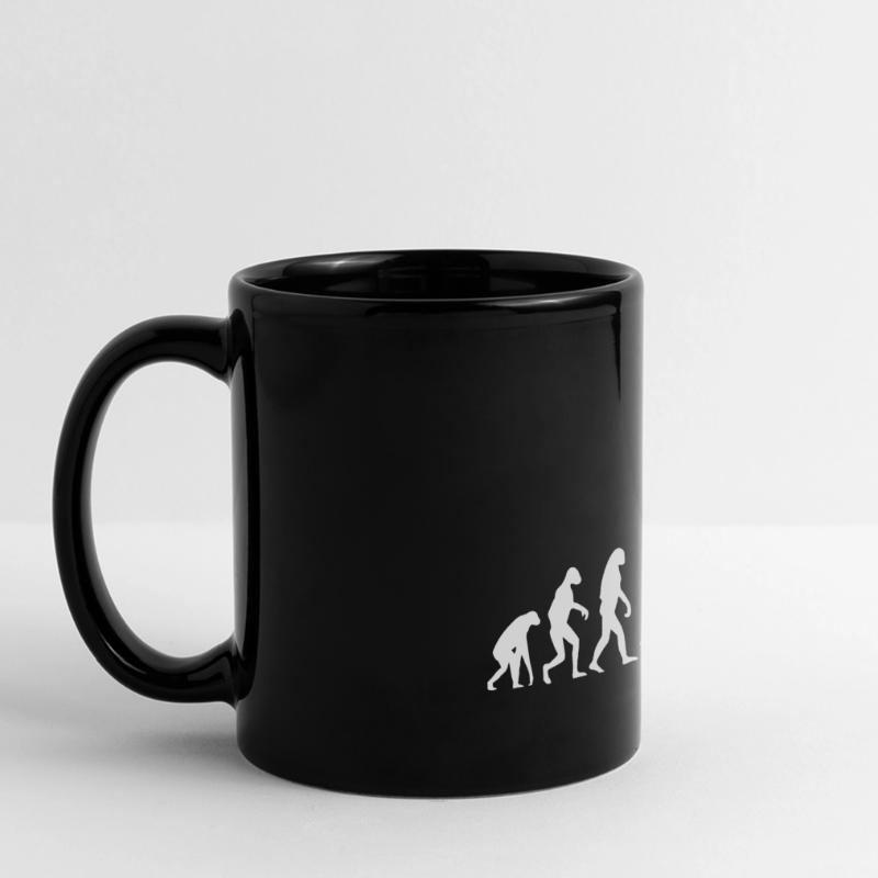 Evolution Klettern Bouldern Climbing Bergsteigen Panorama-Tasse farbig