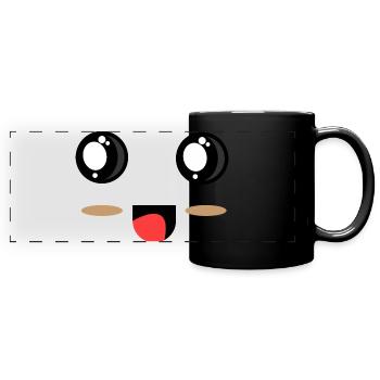 Sweet face - laughing eyes - Full Colour Panoramic Mug - black - Front
