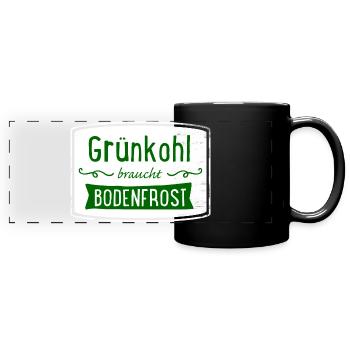 Grünkohl Oldenburg Frost Kohltour lustig witzig - Panorama-Tasse farbig - Schwarz - Vorne