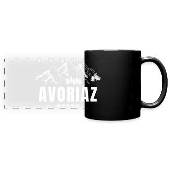 Avoriaz, Skigebiet, Snowboard - Panorama-Tasse farbig - Schwarz - Vorne