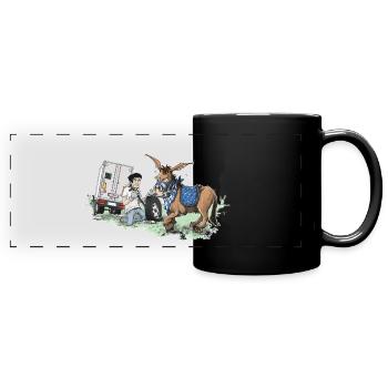 Donkey carriage roadside assistance - Full Colour Panoramic Mug - black - Front