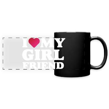Ich liebe meine Freundin - Panorama-Tasse farbig - Schwarz - Vorne