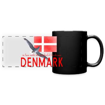 Mouette du Danemark - Mug panoramique uni - noir - Devant