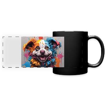 A clown dog - Full Colour Panoramic Mug - black - Front
