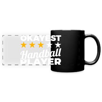 Durchschnittlicher Handballer - Panorama-Tasse farbig - Schwarz - Vorne