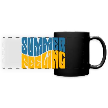 Summer Feeling - Sun - Holiday - Good Mood - Full Colour Panoramic Mug - black - Front