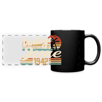 Juni 1942 Geburtstag 1942 Retro 1942 Juni 1942 - Panorama-Tasse farbig - Schwarz - Vorne