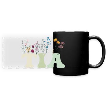Tia Funny Women Wildflower Floral Design Tia - Mug panoramique uni - noir - Devant