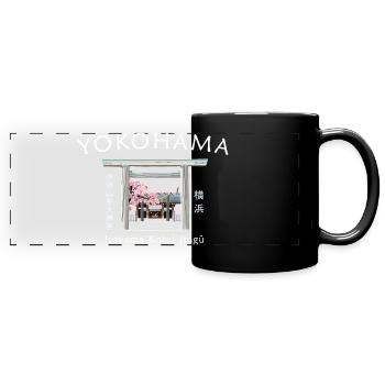 Yokohama, Japan, Iseyama Kotai Jingu Torii Shrine - Full Colour Panoramic Mug - black - Front