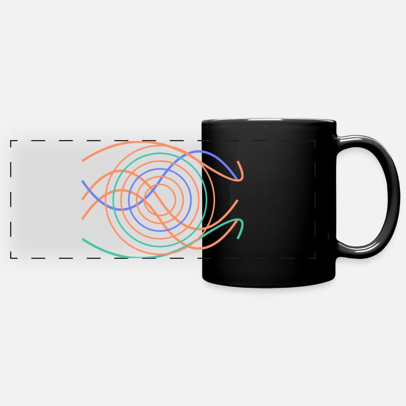 Abstract wave design - Full Colour Panoramic Mug - black