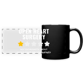 Minimalist Open Heart Surgery Illustration - Full Colour Panoramic Mug - black - Front