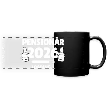 Pensioner 2026 Pouce vers le haut Design - Mug panoramique uni - noir - Devant