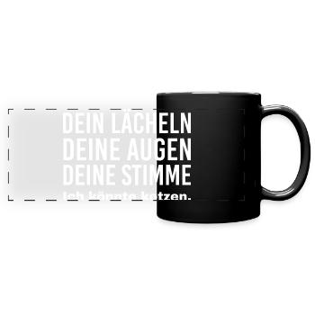Your smile, your voice, your eyes puke - Full Colour Panoramic Mug - black - Front