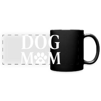 Maman chien - Mug panoramique uni - noir - Devant