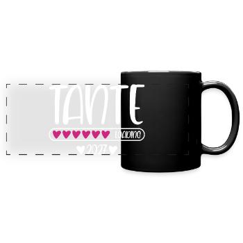 Tante 2027 chargement avec barre de chargement cœur - Mug panoramique uni - noir - Devant