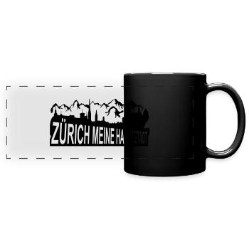 zürich meine hauptstadt - Panorama-Tasse farbig - Schwarz - Vorne