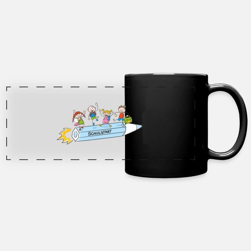 Schulstart Kinder Geschenk - Panorama-Tasse farbig - Schwarz