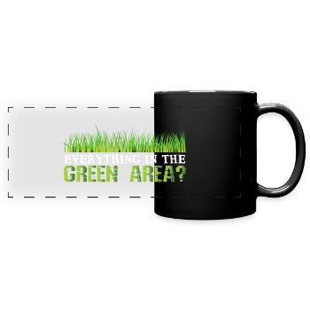 Green area? - Denglish sayings Denglish - Full Colour Panoramic Mug - black - Front