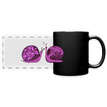 Snails - Full Colour Panoramic Mug - black - Front