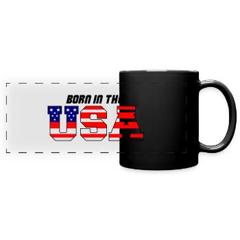 usa born in the 3 - Panorama-Tasse farbig - Schwarz - Vorne