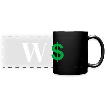 Buchstabe w Dollar - Panorama-Tasse farbig - Schwarz - Vorne