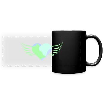 Pastel Heart with Wings - ApriNoeScor - Full Colour Panoramic Mug - black - Front