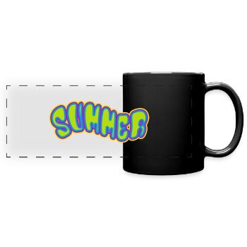 Summer - sun - holiday - good mood - Full Colour Panoramic Mug - black - Front