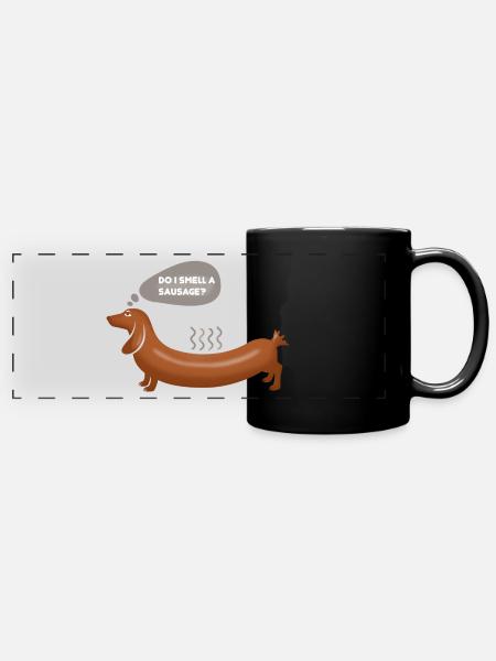 Sausage Dog - Panorama-Tasse farbig - Schwarz