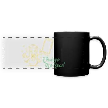Battery Buddy: Charge Me Now! - Panorama-Tasse farbig - Schwarz - Vorne