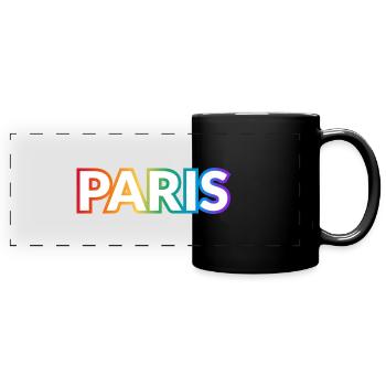 Gay Pride Paris France - Mug panoramique uni - noir - Devant