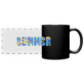 Summer - sun - holiday - good mood - Full Colour Panoramic Mug - black - Front