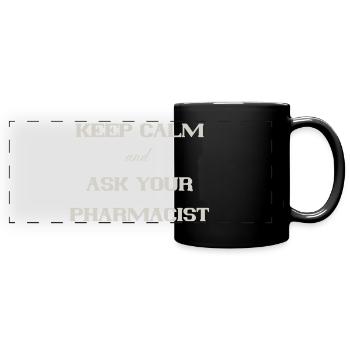 Restez calme - Mug panoramique uni - noir - Devant