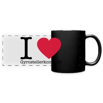 I Love Gyrosteller komplett - Panorama-Tasse farbig - Schwarz - Vorne