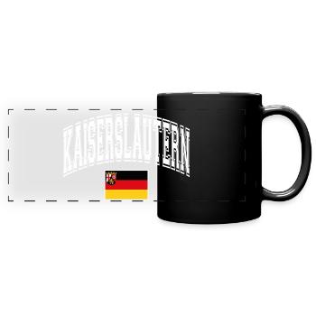 Kaiserslautern - Panorama-Tasse farbig - Schwarz - Vorne