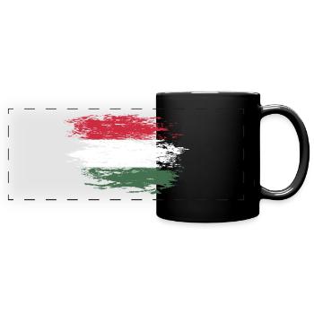 Drapeau de la Hongrie utilisé - Mug panoramique uni - noir - Devant