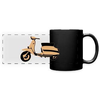 Motorroller Roller Blechroller - Panorama-Tasse farbig - Schwarz - Vorne