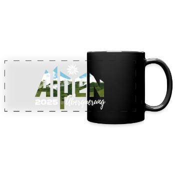 Alpenüberquerung Alpen Überquerung 2025 Edelweiß - Panorama-Tasse farbig - Schwarz - Vorne