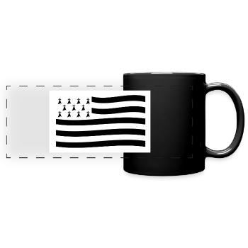 Bretonische Flagge Symbol Bretagne Geschenk - Panorama-Tasse farbig - Schwarz - Vorne