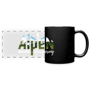 Alpenüberquerung Alpen Überquerung 2025 Wandern - Panorama-Tasse farbig - Schwarz - Vorne