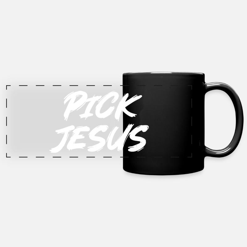 Välj Jesus - Färgad panoramamugg - svart