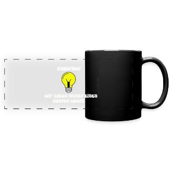 Elektriker - Panorama-Tasse farbig - Schwarz - Vorne