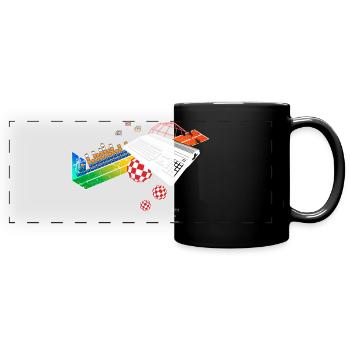 Retro Homecomputer Amigo Collage 500 - Panorama-Tasse farbig - Schwarz - Vorne