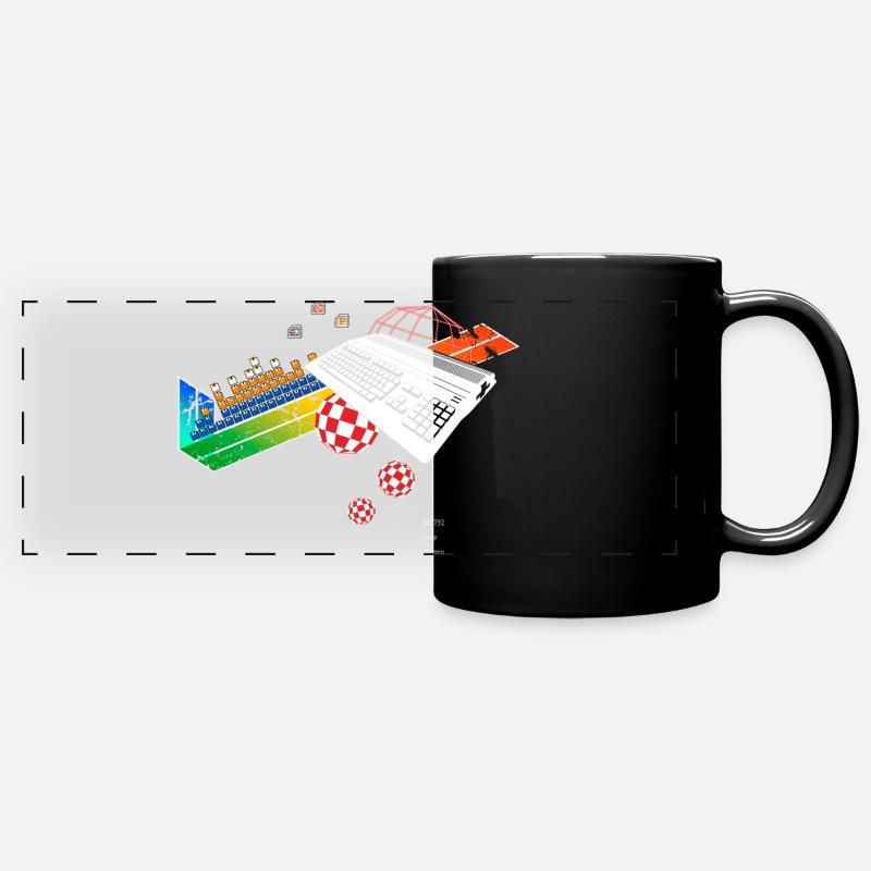 Retro Homecomputer Amigo Collage 500 - Panorama-Tasse farbig - Schwarz